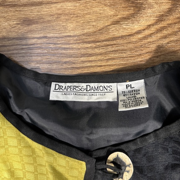 Draper's and Damon's Black Floral Embroidered Bird Button Jacket Size Large Pt - Picture 2 of 8